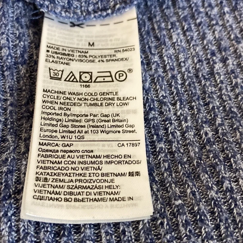 Gap Blue Ribbed Dolman Sleeve Open Front Cardigan - Medium